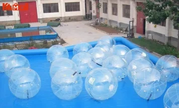 human zorb ball and soccer game